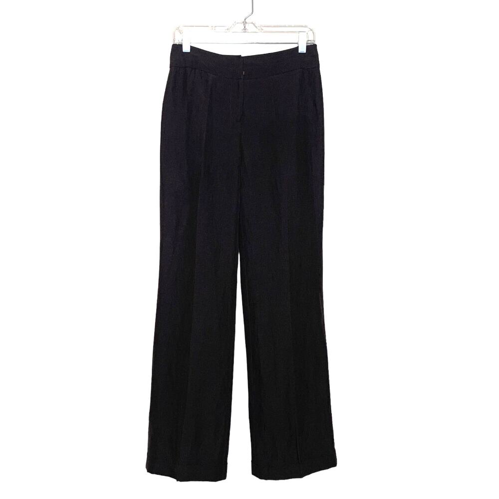 Evan Picone brown silk straight leg pleated pants size 6
